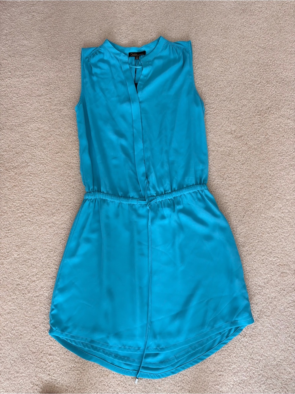 Dalia Turquoise Sleeveless Tank Romper
